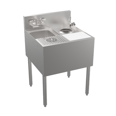 Krowne KR24-MS24 24” W x 24” D Stainless Steel One Compartment Royal Series Underbar Speed Unit