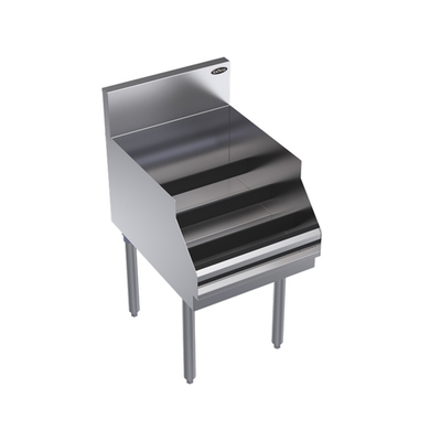 Krowne KR24-18RD 12" W x 24" D Stainless Steel 4 Steps Royal Series Underbar Liquor Bottle Display Unit