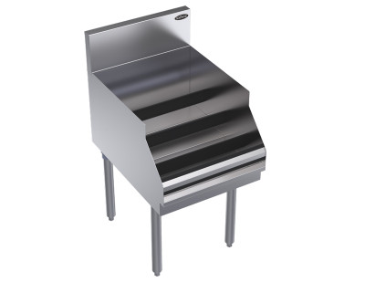 Krowne KR24-18RD 12" W x 24" D Stainless Steel 4 Steps Royal Series Underbar Liquor Bottle Display Unit