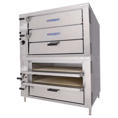 Bakers Pride GP62-HP-NG Double Deck Stainless Steel Natural Gas Countertop HearthBake Series Oven - 120,000 BTU