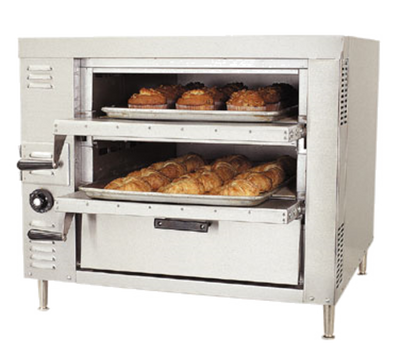 Bakers Pride GP61-LP Double Deck Stainless Steel Liquid Propane Countertop HearthBake Series Oven - 45,000 BTU