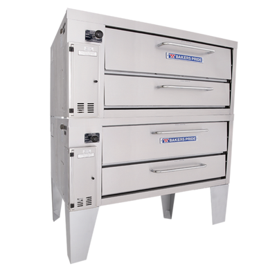 Bakers Pride 3152-NG Stainless Steel Exterior (2) 8" High Decks Natural Gas Super Deck Series Pizza Deck Oven - 140,000 BTU