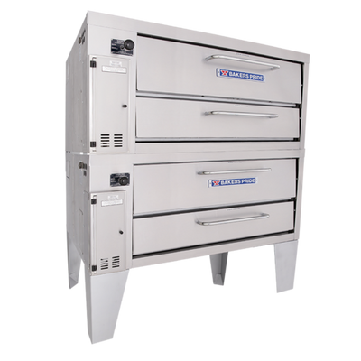 Bakers Pride 3152-NG Stainless Steel Exterior (2) 8" High Decks Natural Gas Super Deck Series Pizza Deck Oven - 140,000 BTU