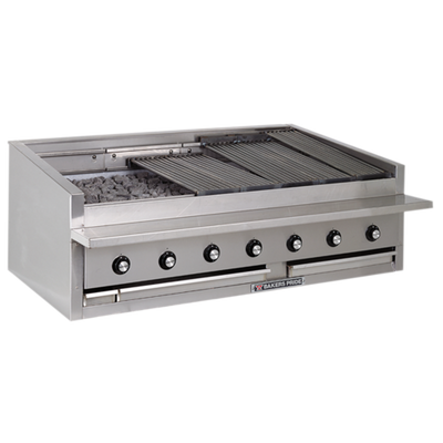 Bakers Pride L-60RS-C-NG Stainless Steel Countertop Natural Gas Lava Rock or Radiant Charbroiler - 195,000 BTU