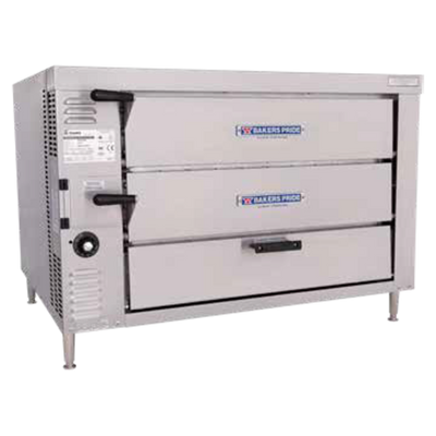 Bakers Pride GP61-HP-NG Double Deck Stainless Steel Natural Gas Countertop HearthBake Series Oven - 60,000 BTU
