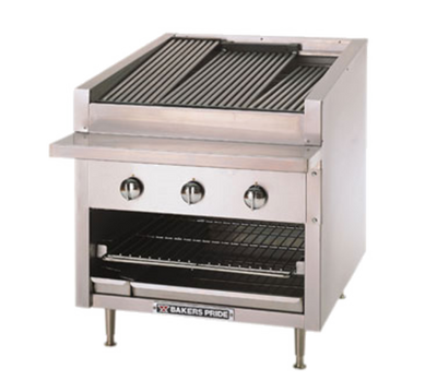 Bakers Pride C-24RS-R-NG 24" W Natural Gas Countertop Cast Iron Radiant Charbroiler - 60,000 BTU