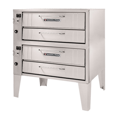 Bakers Pride 252-LP Stainless Steel Exterior (2) 8" High Decks Liquid Propane Super Deck Series Pizza Deck Oven - 120,000 BTU