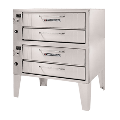 Bakers Pride 252-LP Stainless Steel Exterior (2) 8" High Decks Liquid Propane Super Deck Series Pizza Deck Oven - 120,000 BTU