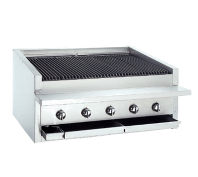 Bakers Pride L-36RS-C-LP 36" W Liquid Propane Countertop Lava Rock or Radiant Low-Profile Charbroiler - 105,000 BTU