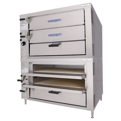 Bakers Pride GP52-LP Double Deck Stainless Steel Liquid Propane Countertop HearthBake Series Oven - 80,000 BTU