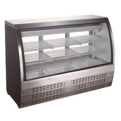Universal Coolers FCI-82-SC 82" W Black Stainless Steel Curved Deli Display Case - 115 Volts