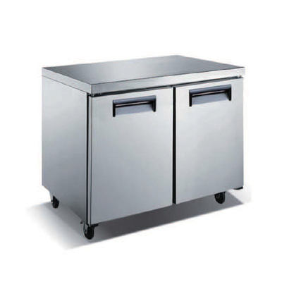 Universal Coolers SC-48-LBFI 12 Cu. Ft. Stainless Steel Self Closing Door Work Top Freezer - 115 Volts