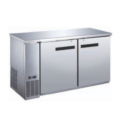 Universal Coolers BBCI-6024 60.8" W Stainless Steel Two-Section Solid Doors Back Bar Cooler - 115 Volts