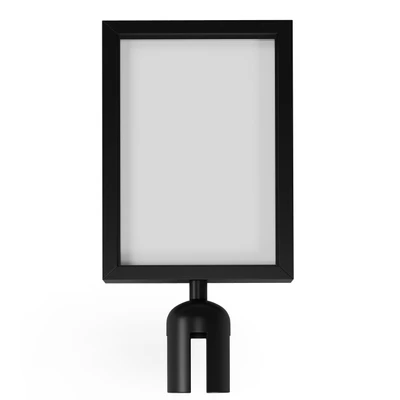 Lukso LUKSNFRM 8.5" x 12.75" Black Removable Steel Stanchion Vertical Sign Frame