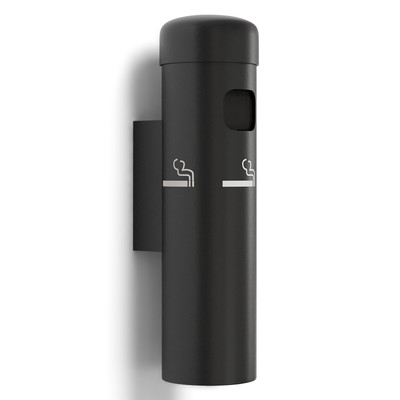 Makula MAKWMBK 1.75'' Black Wall Mounted Cigarette and Ash Receptacle