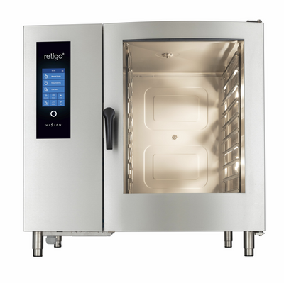 Retigo H14‐0901‐DB Electric 10-Full Size Blue Vision Combi Oven - 208 Volts 3 Phase