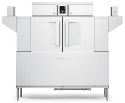 Hobart CL64-BAS+BUILDUP Low Temp Conveyor Dishwasher 0.39 Gallon and Rack Stainless Steel Enclosure Panels