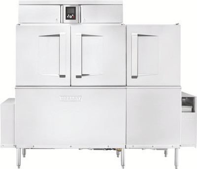 Hobart CLPS66EN-EGR+BUILDUP Low Temp Conveyor Dishwasher With Booster Heater Single Tank 0.62 Gallons and Rack