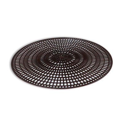 Vollrath 1420-01 12.5" Dia. Thermoplastic Plastic Chocolate Brown Round Tray-Mate Tray Mat