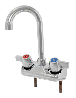John Boos PBF-W2-3GLF Shallow Splash Mount 3-1/2" Gooseneck Spout Economy Faucet