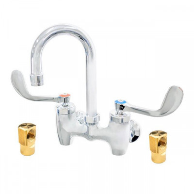 Fisher 80690 6" Brass Swivel Gooseneck Spout Backsplash Mount Faucet