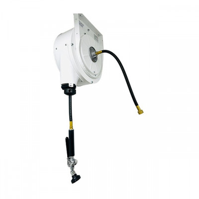 Fisher 81345 30 Ft. x 3/8" Hose Reel Assembly With Stainless Steel Utility Spray Valve Ceiling Mount