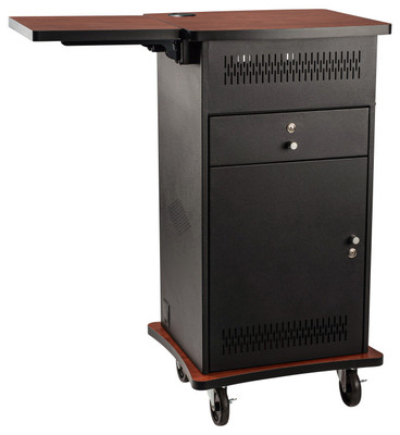 National Public Seating WZD 40" Cherrywood Top Oklahoma Sound The Wizard Presentation Cart