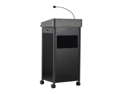National Public Seating GSL-S 45.5" H Grey Handheld Microphone Plywood Oklahoma Sound Greystone Lectern