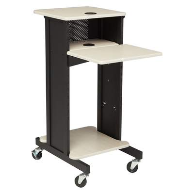 National Public Seating PRC200 18 Gauge Black Steel Frame Oklahoma Sound Premium Presentation Cart