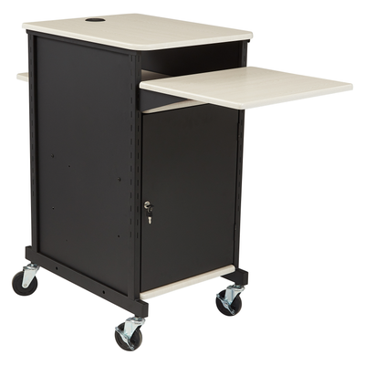 National Public Seating PRC400 18 Gauge Black Steel Frame Oklahoma Sound Jumbo Presentation Cart