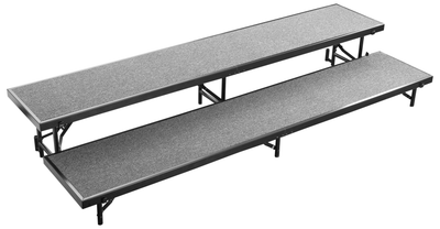 National Public Seating RS2L 36" W 16 Gauge Steel Channel Black Frame Straight Standing Choral Riser