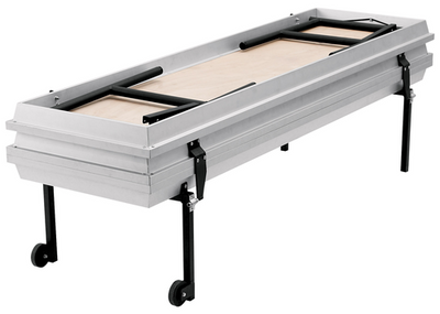 National Public Seating TP72 23" W Aluminum Frame With Casters And Legs TransPort Straight Choral Riser