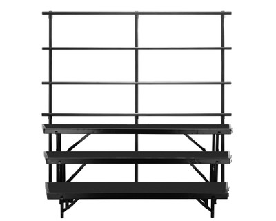 National Public Seating RT3L 18" W 16 Gauge Steel Channel Black Frame Tapered Standing Choral Riser