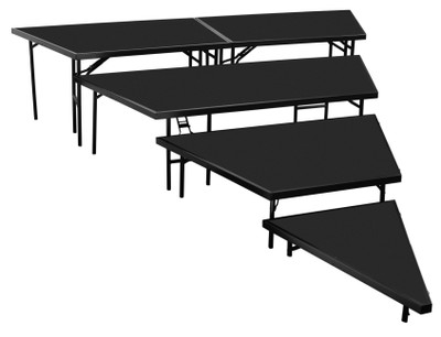 National Public Seating SPST364L 113" W x 144" D Semi-Circle Seated Riser Stage Pie