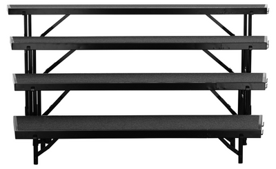 National Public Seating RT4L 18" W 16 Gauge Steel Channel Black Tapered Standing Choral Riser