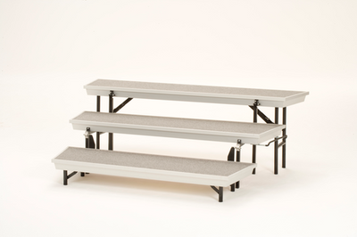 National Public Seating TPR72 23" W Aluminum Frame with Casters and Legs TransPort Tapered Choral Riser