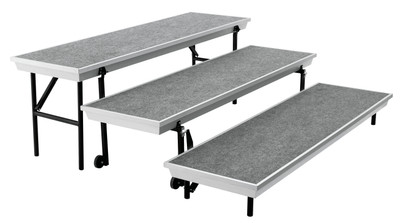 National Public Seating TPR72 23" W Aluminum Frame with Casters and Legs TransPort Tapered Choral Riser