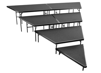 National Public Seating SPST484L 149" W x 192" D Seated Riser Stage Pie