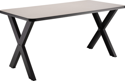 National Public Seating CLT3060 30" H x 60" W x 30" D Rectangular Black Powder Coated X-Frame Collaborator Table with 4 Leveling Glides
