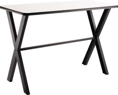 National Public Seating CLT3060 30" H x 60" W x 30" D Rectangular Black Powder Coated X-Frame Collaborator Table with 4 Leveling Glides