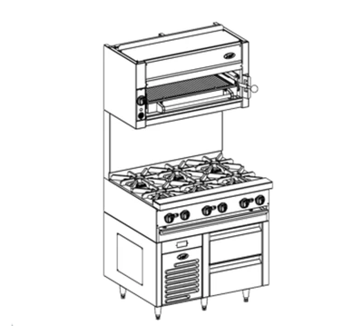 Jade JRLH-02S-B-36 36" W 2 Drawers Bistro Fire & Ice Refrigerated Base