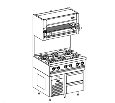 Jade JRLH-02S-B-36 36" W 2 Drawers Bistro Fire & Ice Refrigerated Base