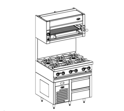 Jade JRLH-02S-B-36 36" W 2 Drawers Bistro Fire & Ice Refrigerated Base