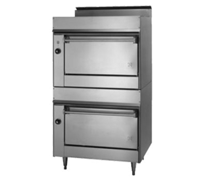 Jade JBR-236C-NG Stainless Steel Natural Gas Double Deck 1 Standard and 1 Convection Bistro Bake and Roast Oven - 60,000 BTU