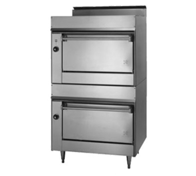 Jade JBR-236C-LP Stainless Steel Liquid Propane Double Deck 1 Standard and 1 Convection Bistro Bake and Roast Oven - 60,000 BTU