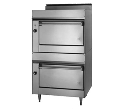 Jade JBR-236C-LP Stainless Steel Liquid Propane Double Deck 1 Standard and 1 Convection Bistro Bake and Roast Oven - 60,000 BTU