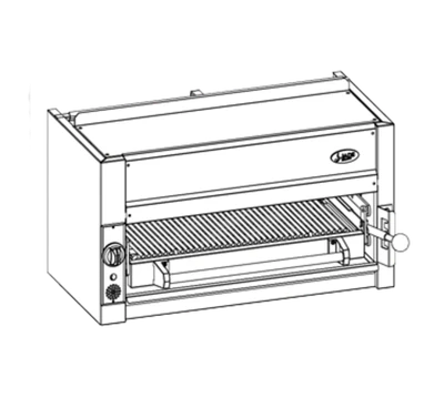 Jade JBR-JB36-WM-NG 36" Stainless Steel Natural Gas Bistro Wall-Mount Salamander Broiler - 35,000 BTU