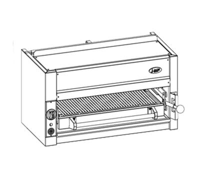 Jade JBR-JB36-WM-NG 36" Stainless Steel Natural Gas Bistro Wall-Mount Salamander Broiler - 35,000 BTU
