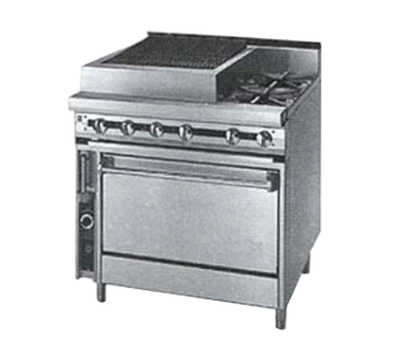 Jade JB-36-F-NG Stainless Steel Front and Sides Floor Model Natural Gas Supreme Charbroiler - 90,000 BTU