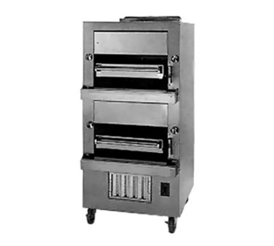 Jade JBB-236-R-LP Stainless Steel Front and Sides Double-Deck Liquid Propane Titan Radiant Banquet Broiler - 180,000 BTU